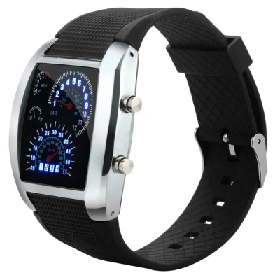 Relógio desportivo tipo velocímetro homem criança elegante moda LED