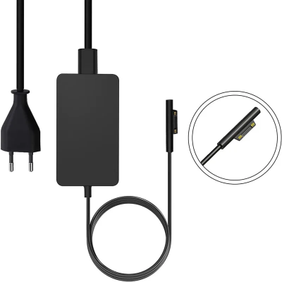 Carregador Surface 65W 15V 4A com Porta USB — Compatível com Surface Pro, Laptop, Book e Go