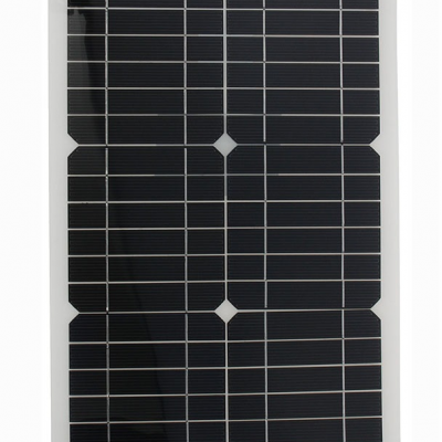 Painel solar fotovoltaico preto com moldura branca