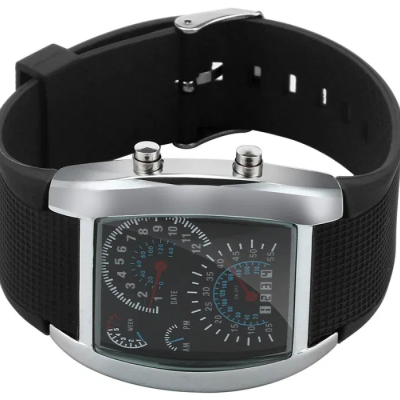 Relógio desportivo tipo velocímetro homem criança elegante moda LED