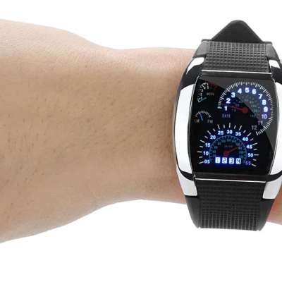 Relógio desportivo tipo velocímetro homem criança elegante moda LED