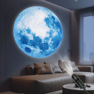 Projector globo lua teto decoração quarto casa crianças rotativo 360º USB