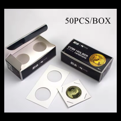 Protetor de Moedas de Papel Cartonado Pacote com 50 Unidades para Colecionadores e Numismatas