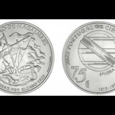 Moeda comemorativa 7.5€ Prata Fernão de Magalhães Elcano 1522