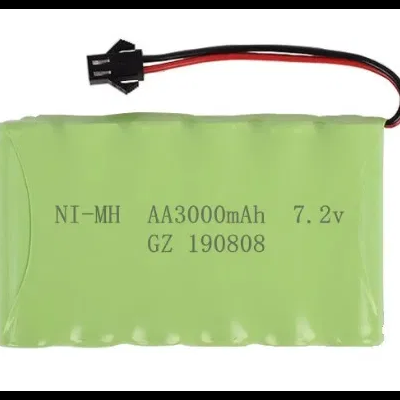 Bateria NI-MH verde 3000mAh 7,2V com cabo e conector