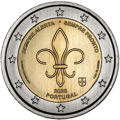 Moeda comemorativa 2€ 2 euros Sempre alerta. Sempre pronto 2025 escuteiros escoteiros NOVA