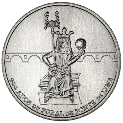 Moeda comemorativa 7.5€ 7.5 EUROS 900 anos do foral de Ponte de Lima NOVO