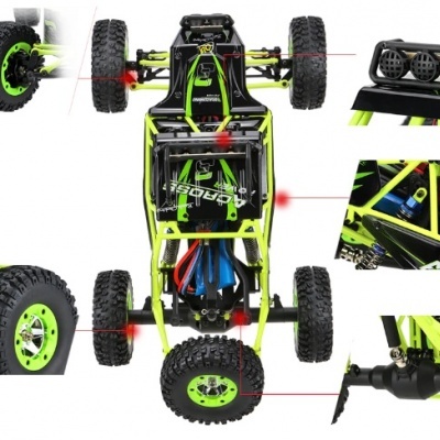 Carro telecomandado grande Radiomodelismo SUPER RAPIDO 50KM/h Wltoys TT 4X4 LED