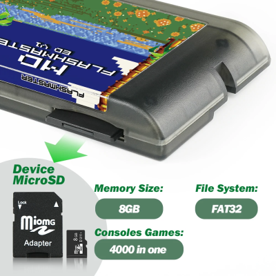 Cartucho 4000 em 1 Mega Everdrive V1 Cartão TF 8GB SEGA Mega Drive