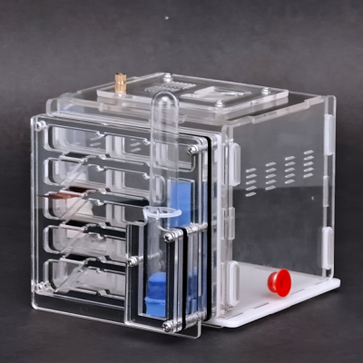 Organizador de acrílico transparente com gavetas e areia azul