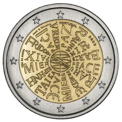 Moeda comemorativa 2€ 2 euros Uma moeda pela paz 2023