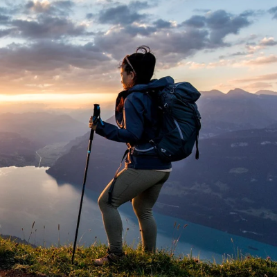 Bastão trekking ajustável bengala para caminhada acampamento dobrável com saco transporte NOVO