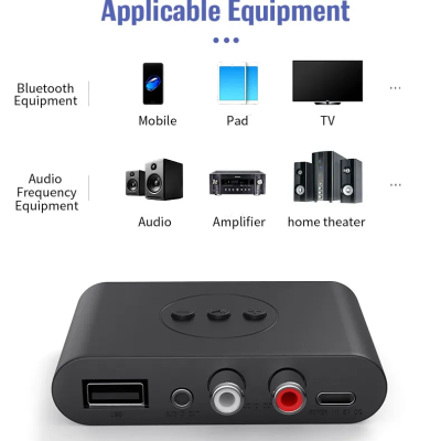Adaptador amplificador bluetooth para jack rca USB NOVO