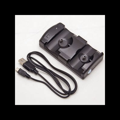 Base de carregamento preta para comandos com cabo USB