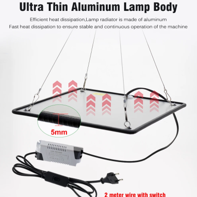 Lâmpada suspensa fina de alumínio com cabo e interruptor