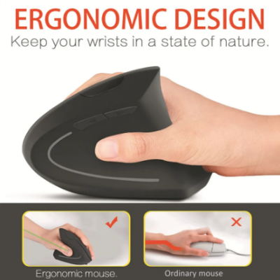 Rato sem fio USB Vertical Ergonómico computador portatil tablet LED