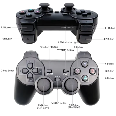 Comando Controlo remoto sem fios tipo Playstation 2 PS2 USB para computador