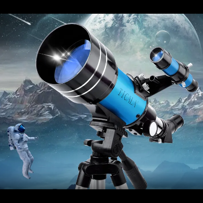 Telescopio astronomico alta potencia cosmos estrelas galaxias lua tripé espaço