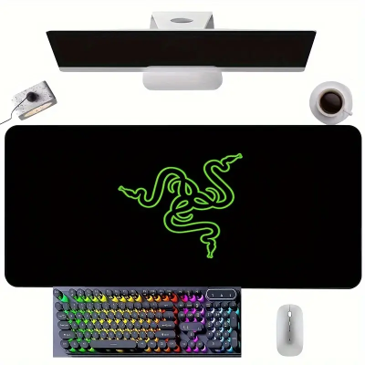 Tapete Razer grande antiderrapante de teclado e rato para proteger mesa secretária mousepad