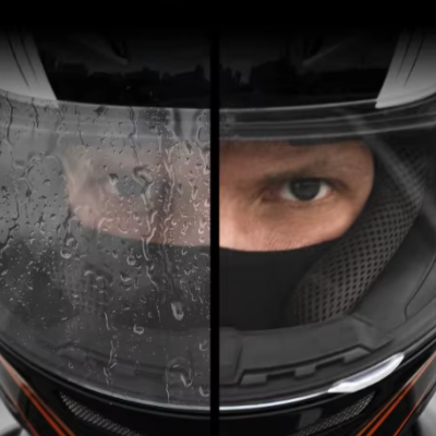Pelicula anti embaciamento e anti gotas chuva para capacete mota