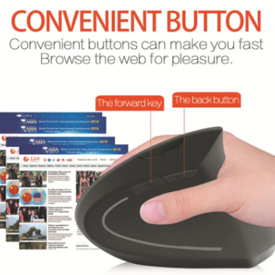 Rato sem fio USB Vertical Ergonómico computador portatil tablet LED