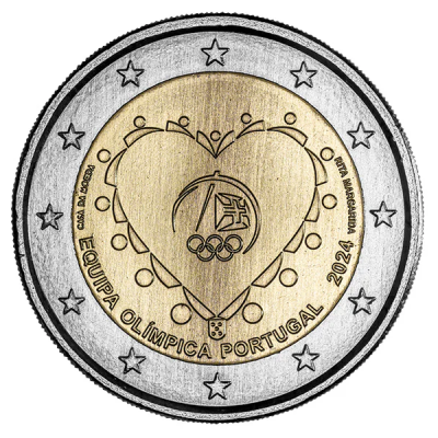 Moeda comemorativa 2€ 2 euros Equipa Olímpica Portugal 2024 NOVA