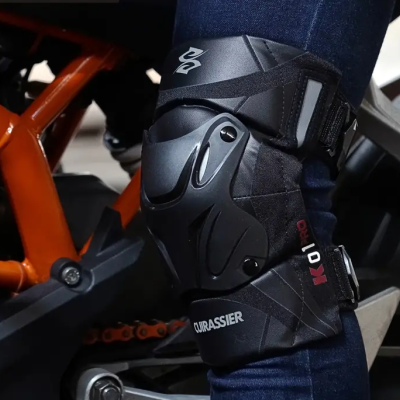 Joelheiras Ajustáveis Moto Motocross BTT Proteção Profissional Tiras Refletoras e Fecho com Fivela