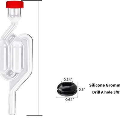 Airlock vedação fermentação bebidas alcoólicas vinho destilados hidromel cerveja licor
