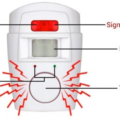 Alarme com sensor de movimentos segurança sirene com comando