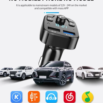 Transmissor FM leitor USB Bluetooth carregador USB Mãos Livres isqueiro carro NOVO