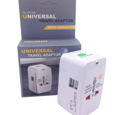 Adaptador ficha tomada Universal USB Europa EUA UK Viagem