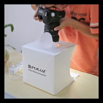 Kit Mini Estúdio de Fotografia com Luz LED Varias Telas Coloridas