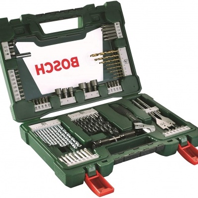 Conjunto de ferramentas Bosch em estojo verde aberto