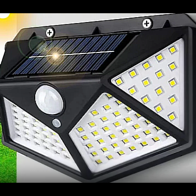 Luminária Holofote Lampada 100 LED Solar com Sensor movimentos