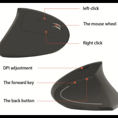 Rato sem fio USB Vertical Ergonómico computador portatil tablet LED