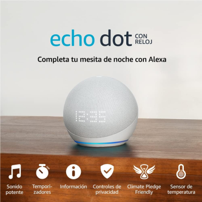 Alexa Echo Dot 5ª Geração RELOGIO Touch Versão internacional coluna NOVO e SELADO
