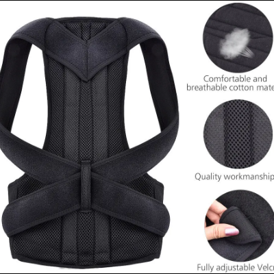 Corretor ajustável da postura traseira, alças de ombro e cintura respiráveis costas