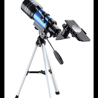 Telescopio astronomico alta potencia cosmos estrelas galaxias lua tripé espaço