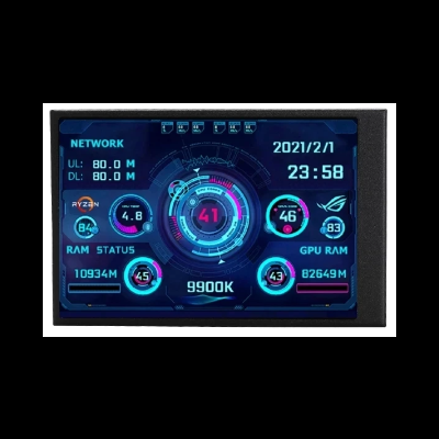 LCD Tela secundária computador Display CPU GPU RAM USB NOVO