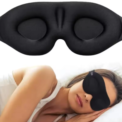 Máscara Dormir 3D Anatômica em Espuma Viscoelástica – Conforto Total, Bloqueio de Luz, Ajustável e Ideal para Viagens