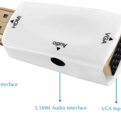 Adaptador conversor HDMI para VGA NOVO com Audio