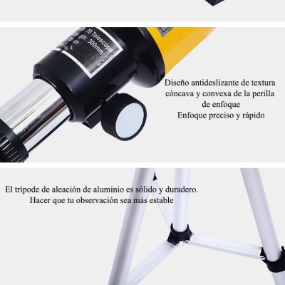 Telescopio astronomico alta potencia cosmos estrelas galaxias lua tripé espaço