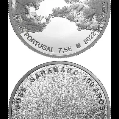 Moeda comemorativa 7.5€ José Saramago 100 Anos Portugal 2022