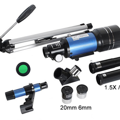 Telescopio astronomico alta potencia cosmos estrelas galaxias lua tripé espaço
