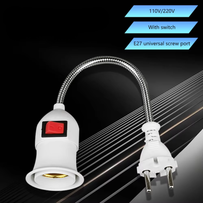 Adaptador lâmpada E27 para tomada 220V maleável com botão NOVO