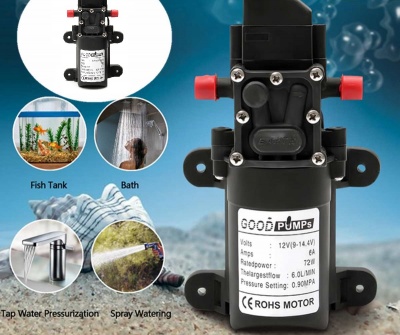 Mini bomba de água elétrica ALTA PRESSÃO 12v 72w 5.5L/min 130psi 7kg pressão