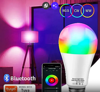 Lâmpada LED RGB Inteligente Tuya e27 220V