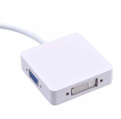 Adaptador Thunderbolt para HDMI VGA e DVI MacBook Displayport 3 em 1