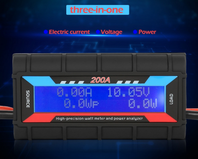Medidor de Watts Alta Precisão 200A DC Baterias Paineis solares