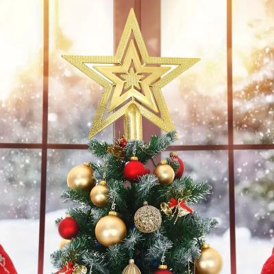 Estrela arvore natal dourada decoração interior NOVO